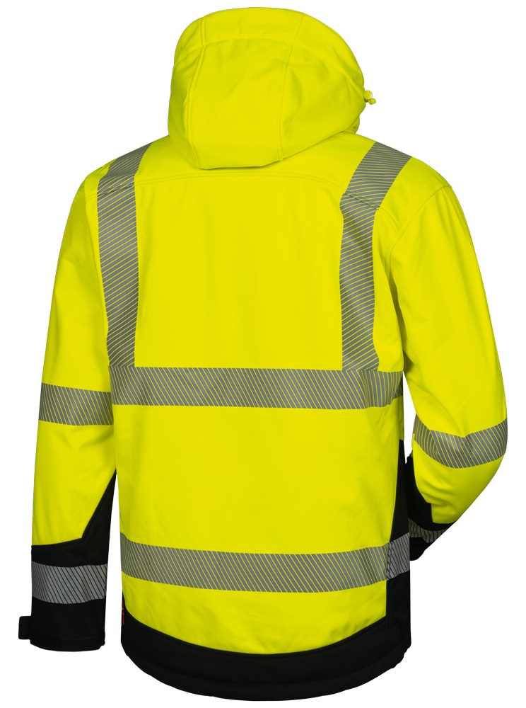 Wattierte Softshelljacke, gelb/schwarz MELVIN, Rücken