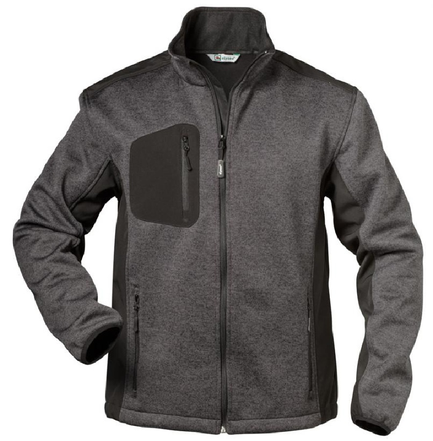 Strickfleece-Jacke dunkelgrau melange/schwarz INNSBRUCK