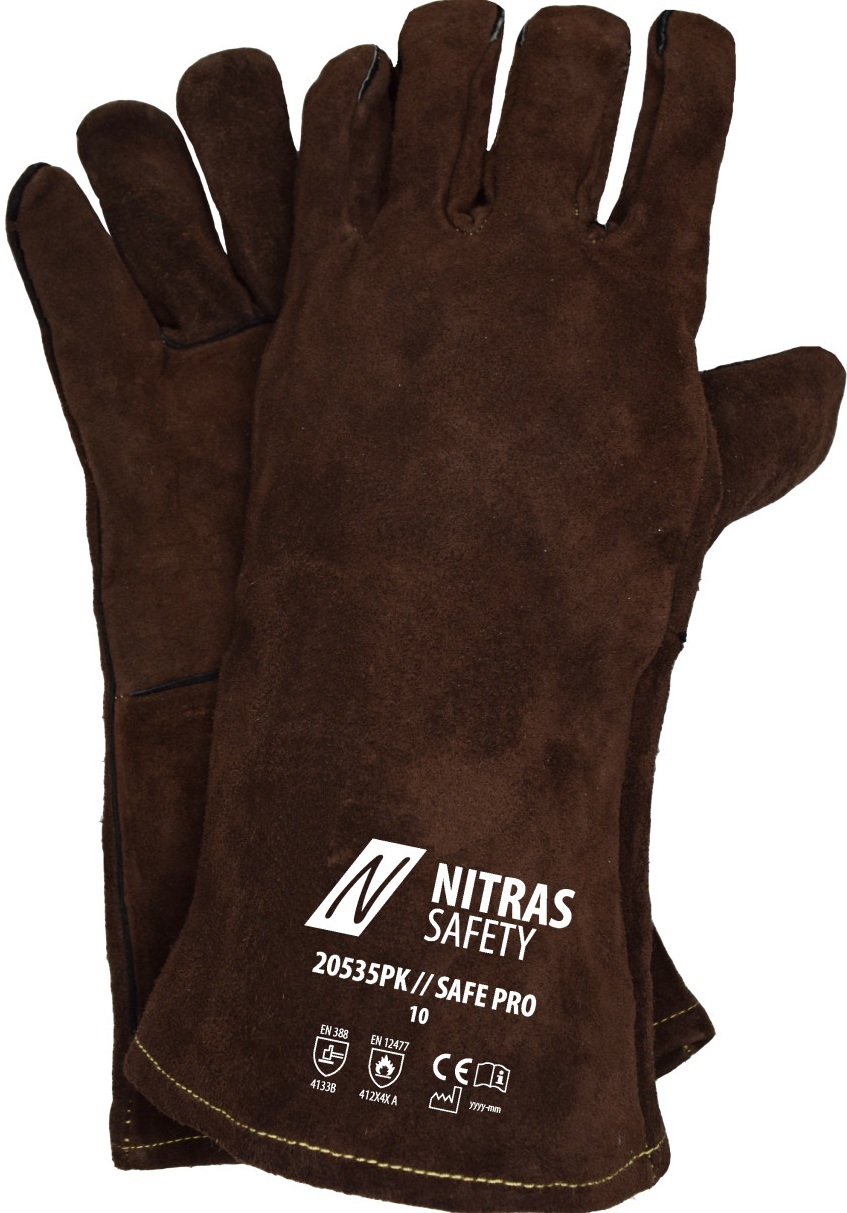 Gefütterter Schweißerhandschuh NITRAS SAFE PRO.