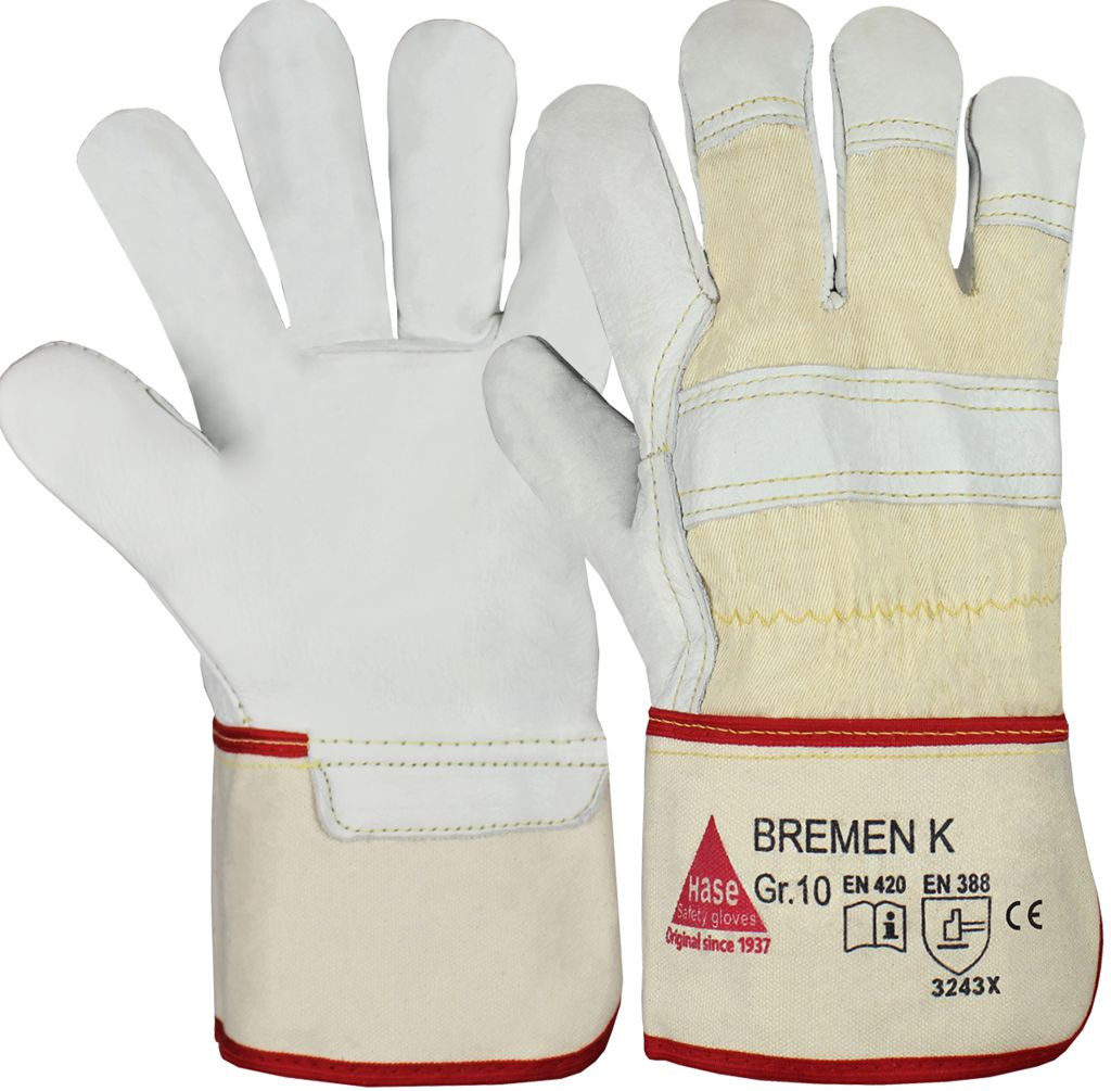 Hase BREMEN-V TOP-Rindlederhandschuh mit Kevlareinlage