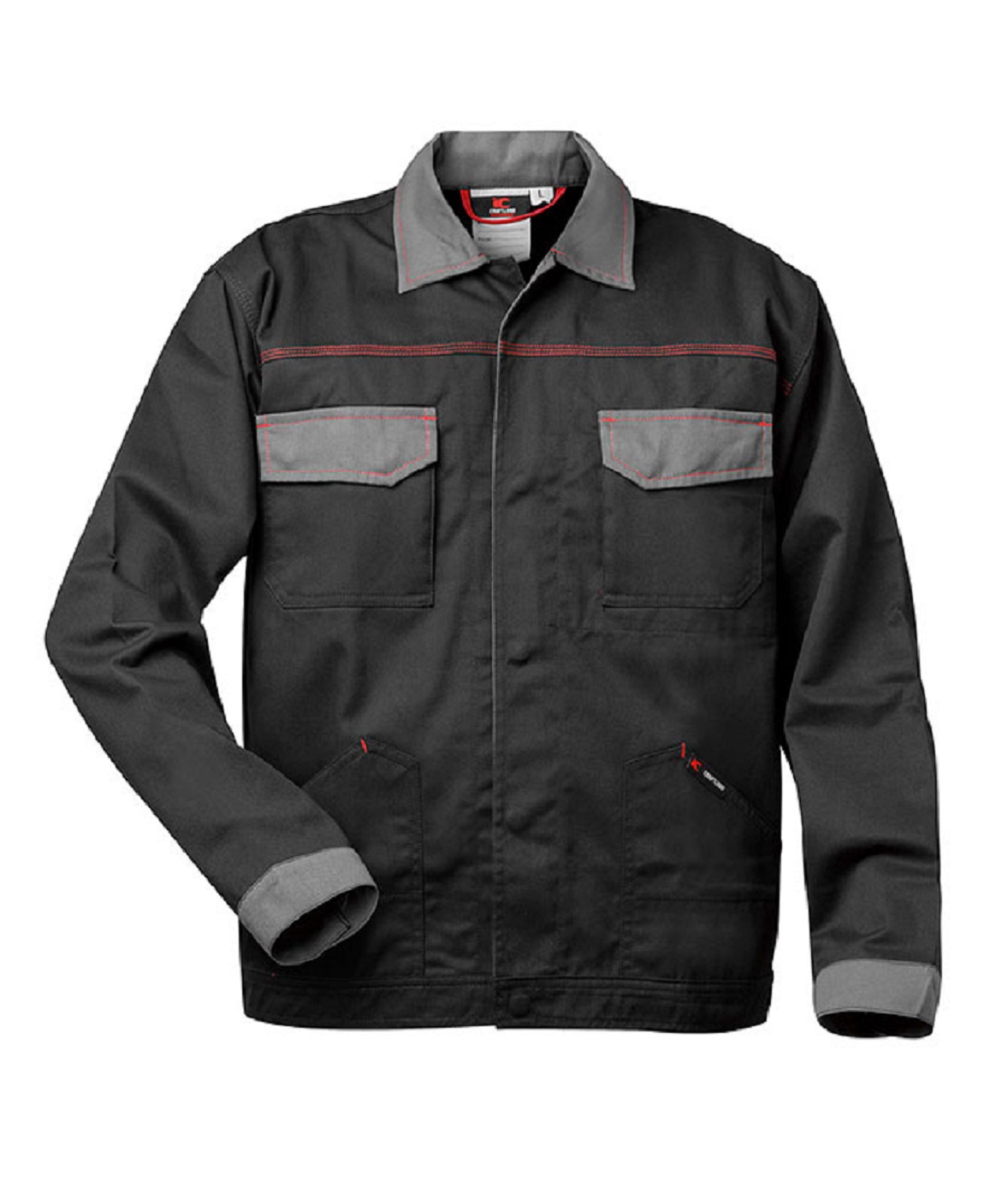 Twill Arbeits-Bundjacke LOKEREN schwarz/grau.