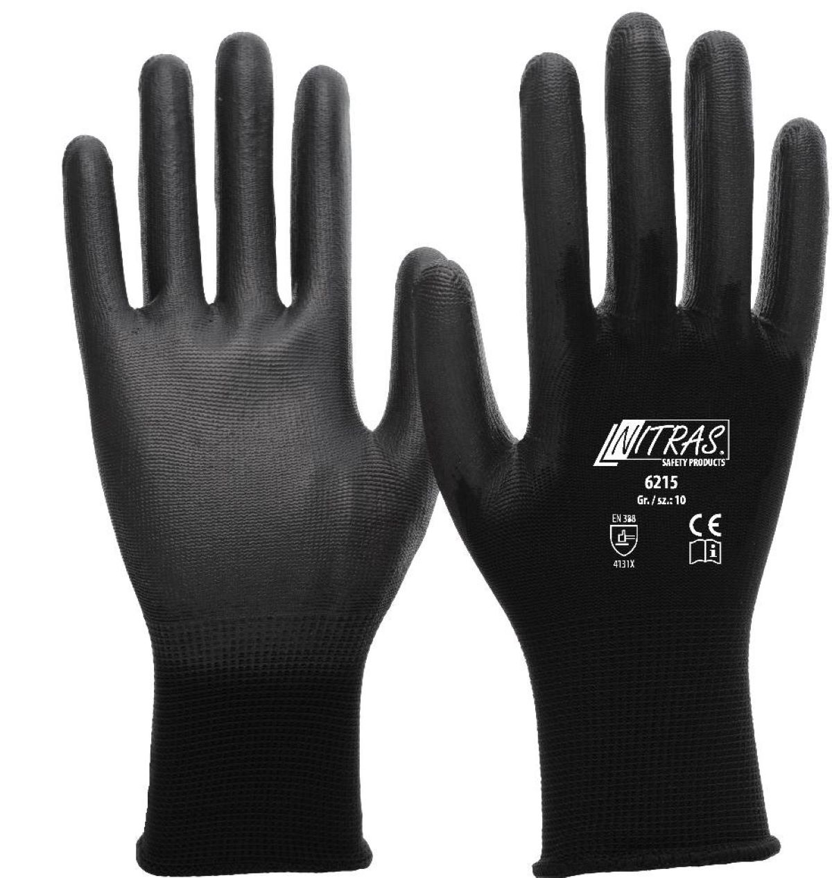 Nitras 6215 PU-Montagehandschuh, schwarz