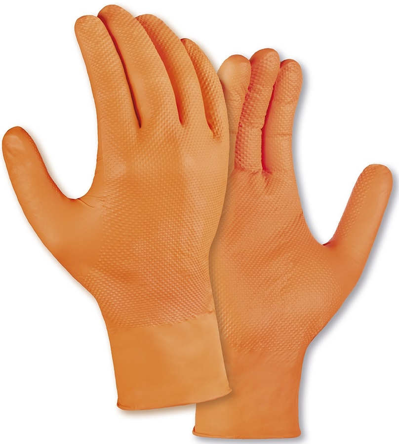 teXXor® Nitril-Einweg-Handschuhe DIAMOND GRIP Orange
