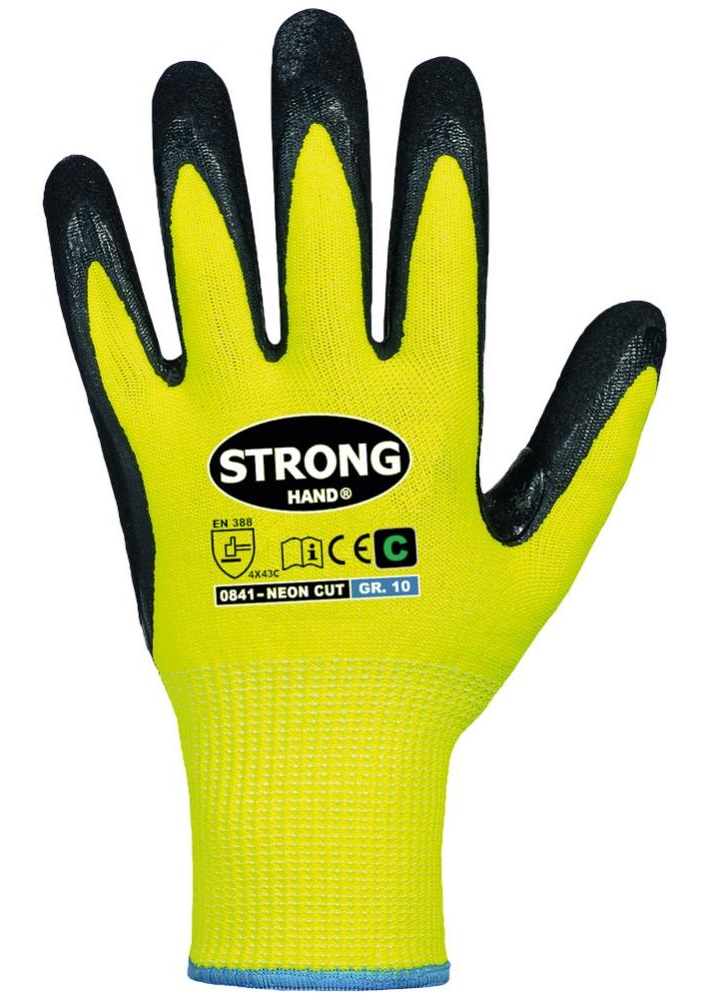 Schnittschutzhandschuh NEON CUT Handrücken