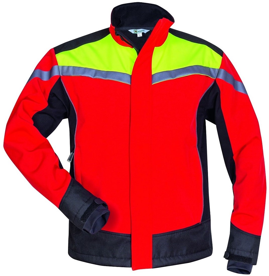 Waldarbeiter Softshelljacke, rot/gelb/schwarz ESCHE