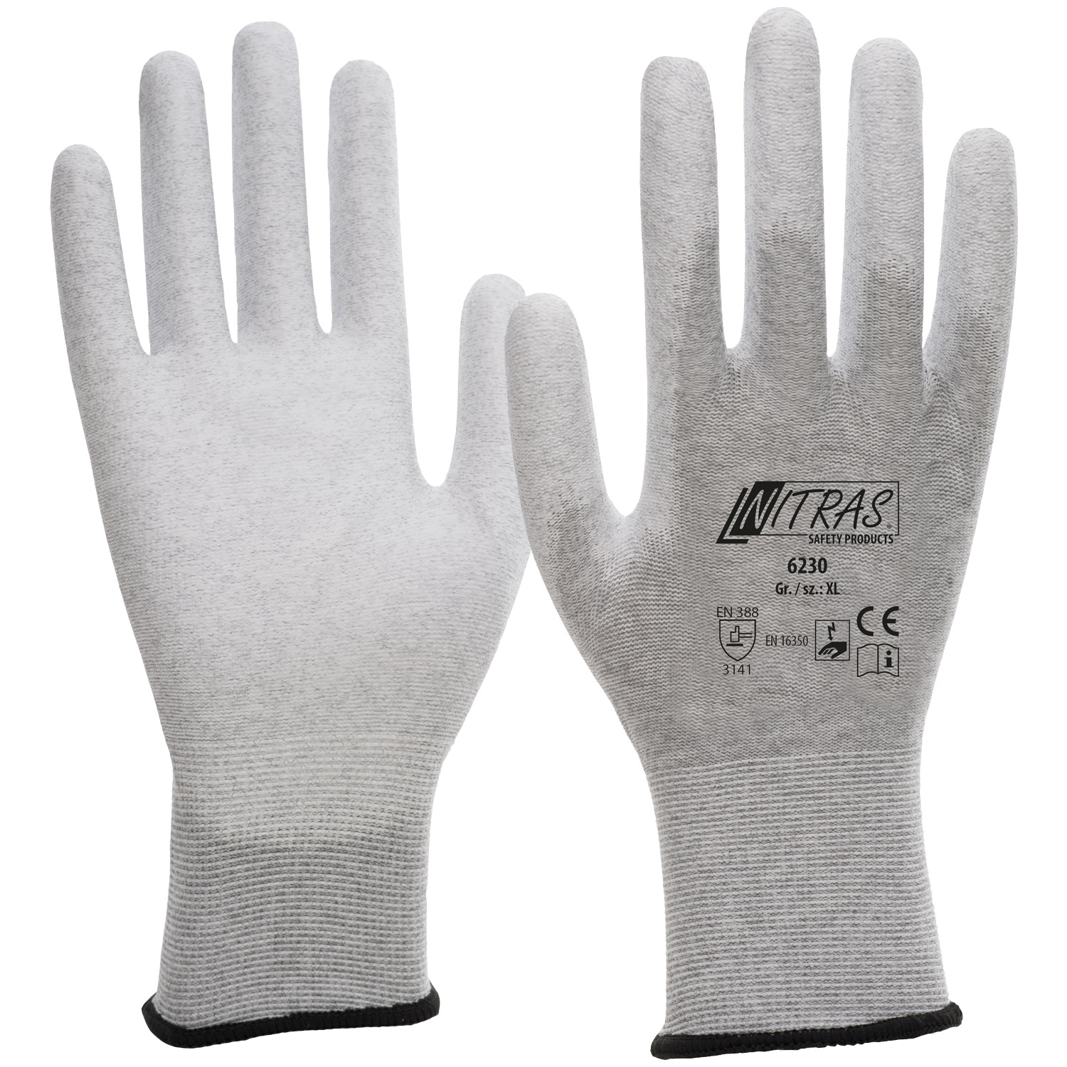 NITRAS 6230 ESD Handschuh pu-beschichtet