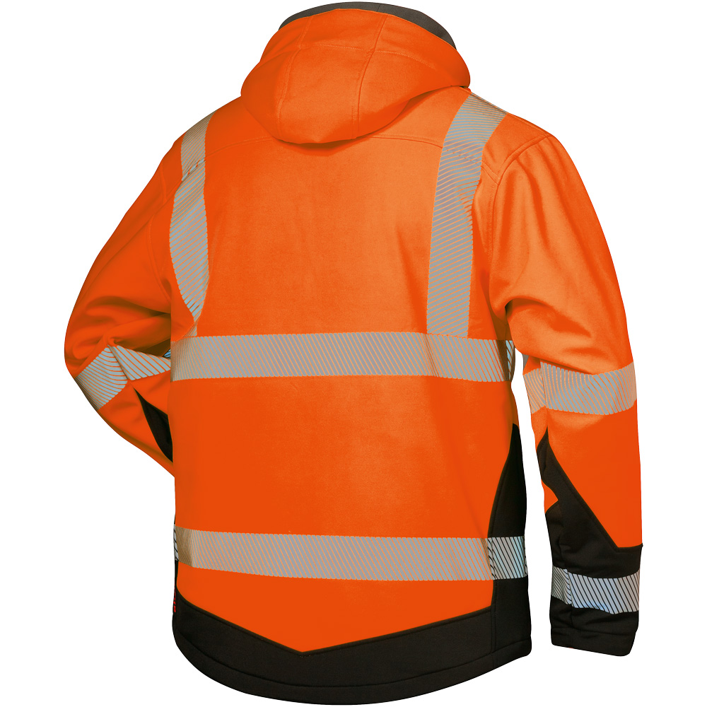 Wattierte Softshelljacke, orange/schwarz, LUKAS, Rücken