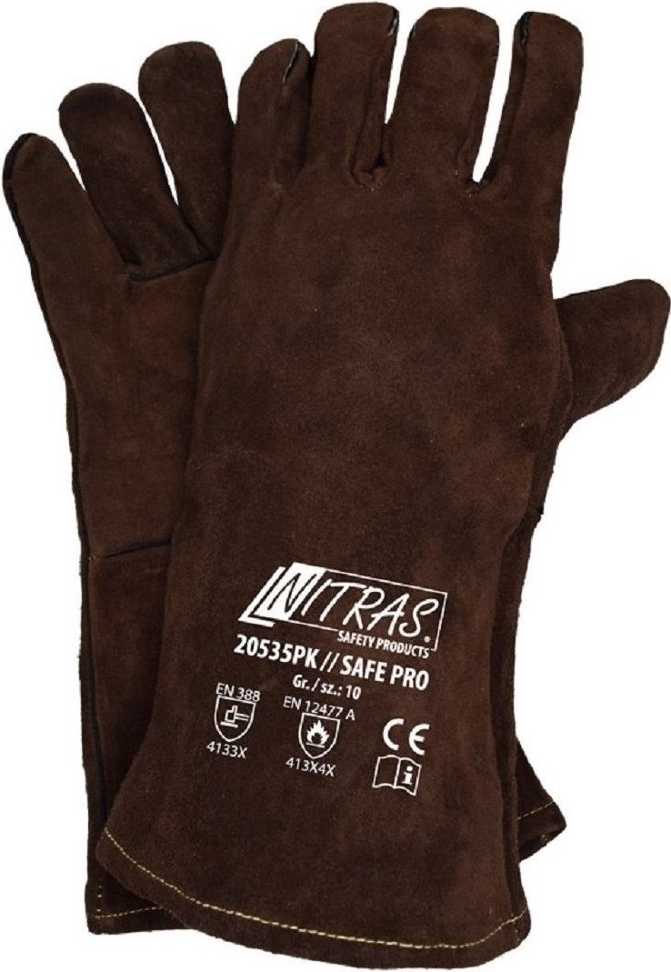 20535PK Gefütterter Schweißerhandschuh NITRAS SAFE PRO.
