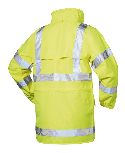 Atmungsaktive Regenjacke  gelb, Rücken