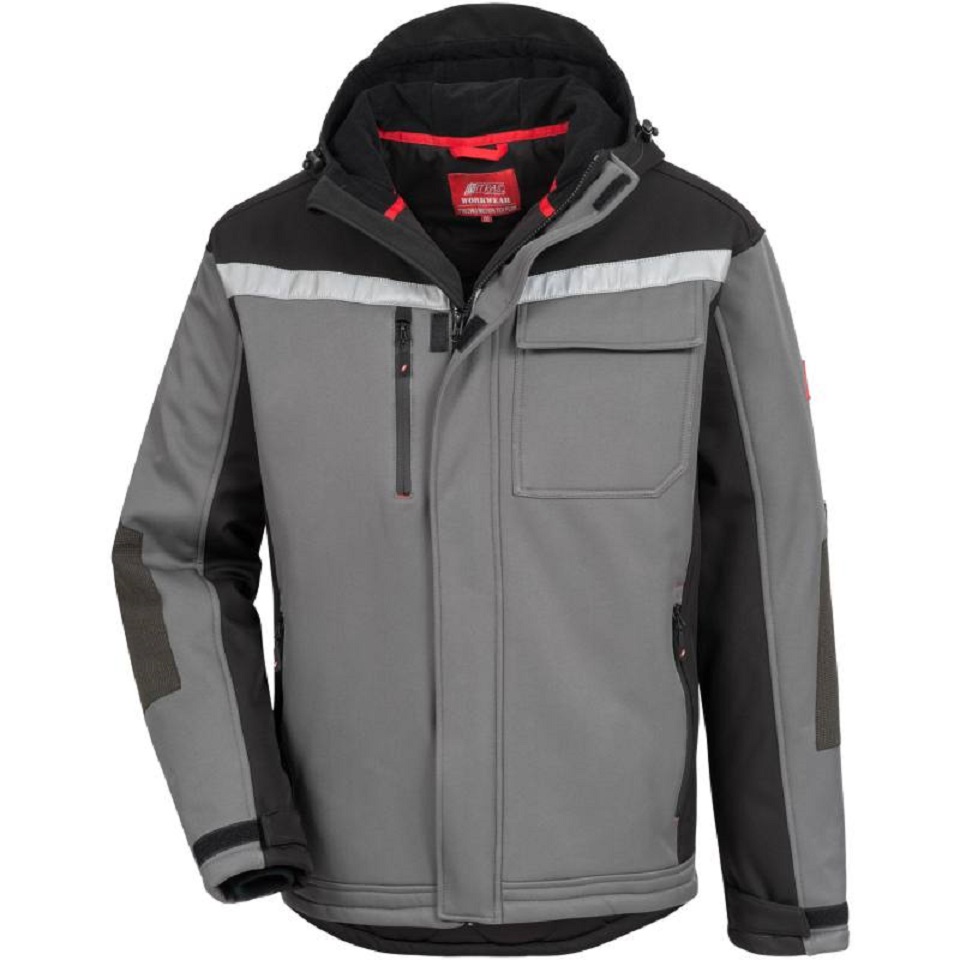 Winter Softshelljacke MOTION TEX PLUS, grau/schwarz