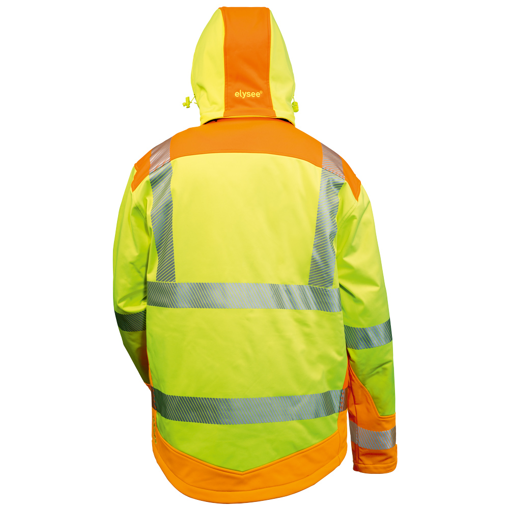 Wattierte Softshelljacke, gelb/orange, RICKMER, Rücken
