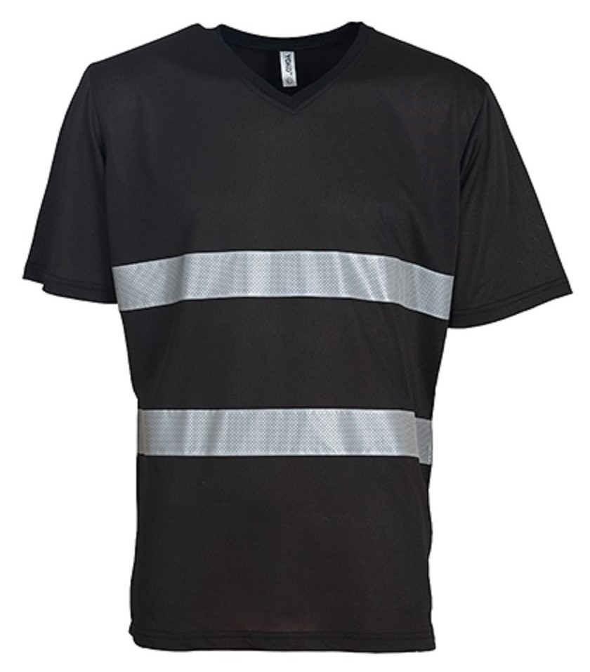 Hi Vis Top Cool Super Light V-Neck T-Shirt, black