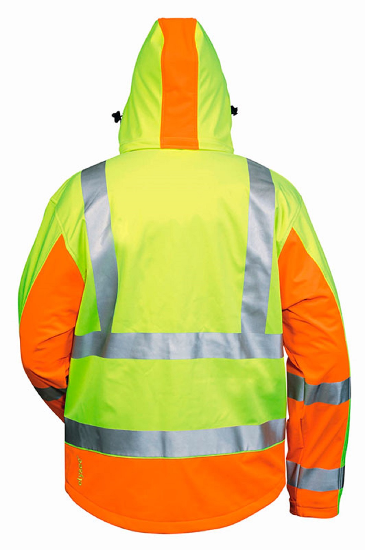 Softshell Warnschutzjacke gelb/orange, JIM, Rückjen.