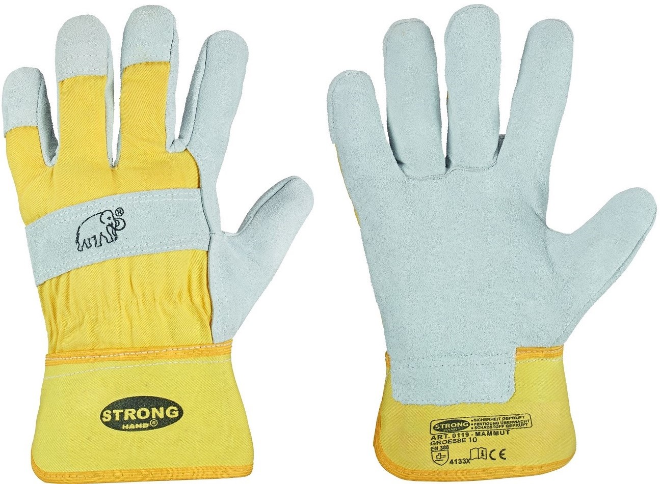 TOP-Rindlederhandschuh MAMMUT, lieferbare Größen 8 - 12.