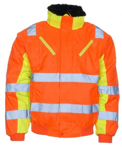 Pilotenwarnschutzjacke orange/gelb, Front