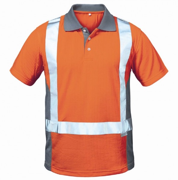 Warnschutz Poloshirt ENDHOVEN, orange/grau.