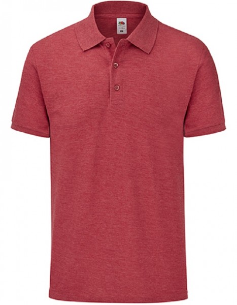 Polshirt Fruit of the Loom, heather red