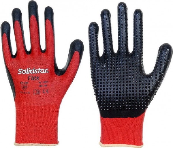 Feinstrick Handschuh mit genoppter atmungsaktiver Beschichtung, Flex+.