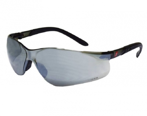 Schutzbrille VISION PROTECT, mit silber verspiegelten, dunklen Scheiben.