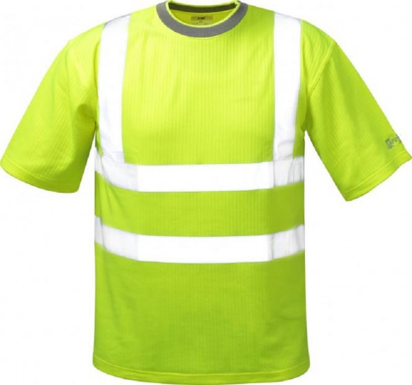 Günstiges Warnschutz T-Shirt mit Baumwollanteil STEVEN, gelb.